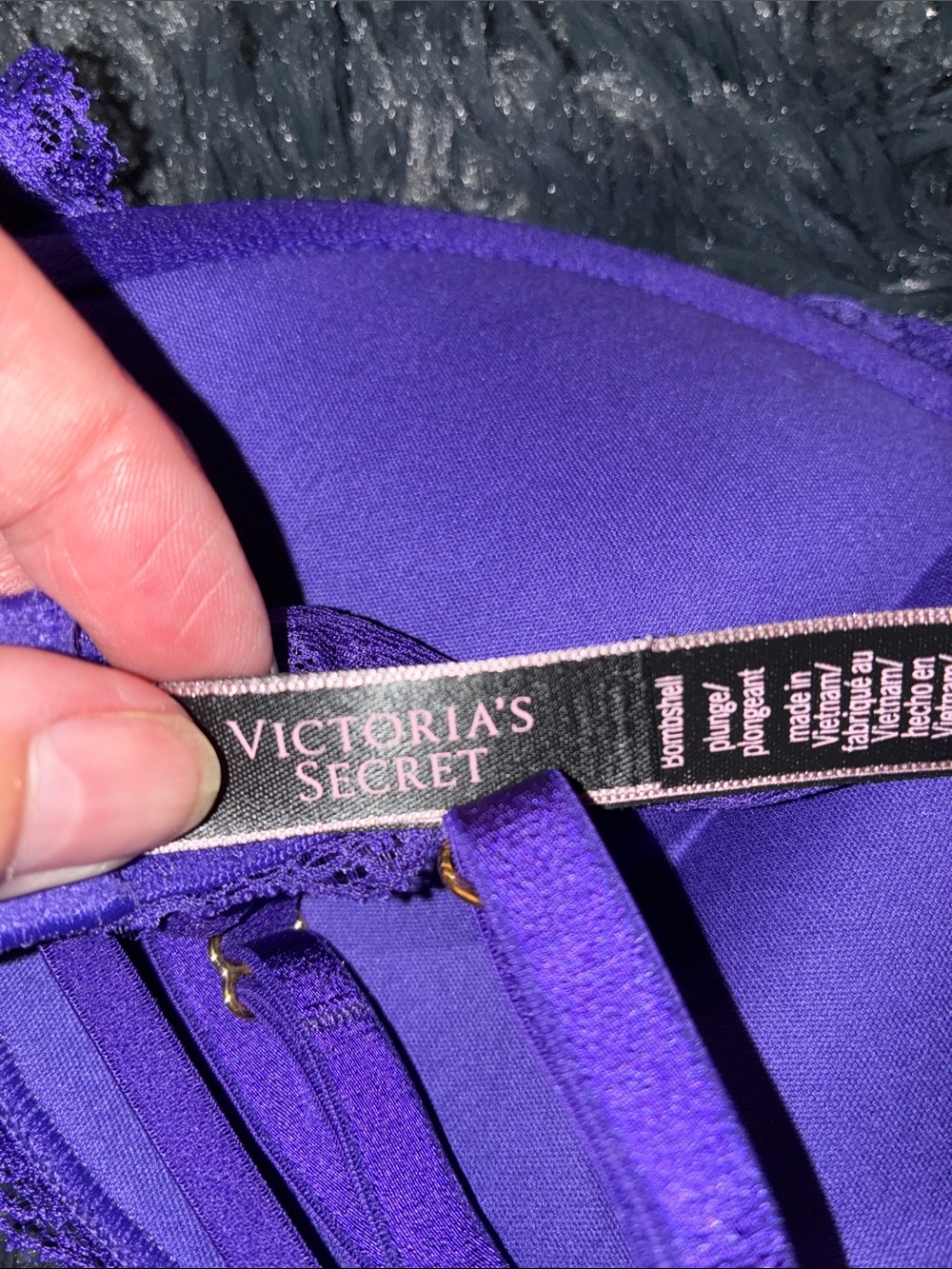 Victoria's Secret Bright Purple Lace Plunge Bra